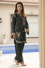 ZWM7 Zimal Winter Muse Bottle Green Embroidered Dhanak 2pc Ready to Wear