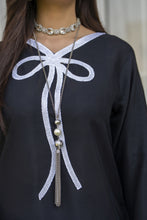 Black Raw Silk Embroidered Farshi Shalwar Set – Chand Sa Libaas by Aleezay | CSLA4