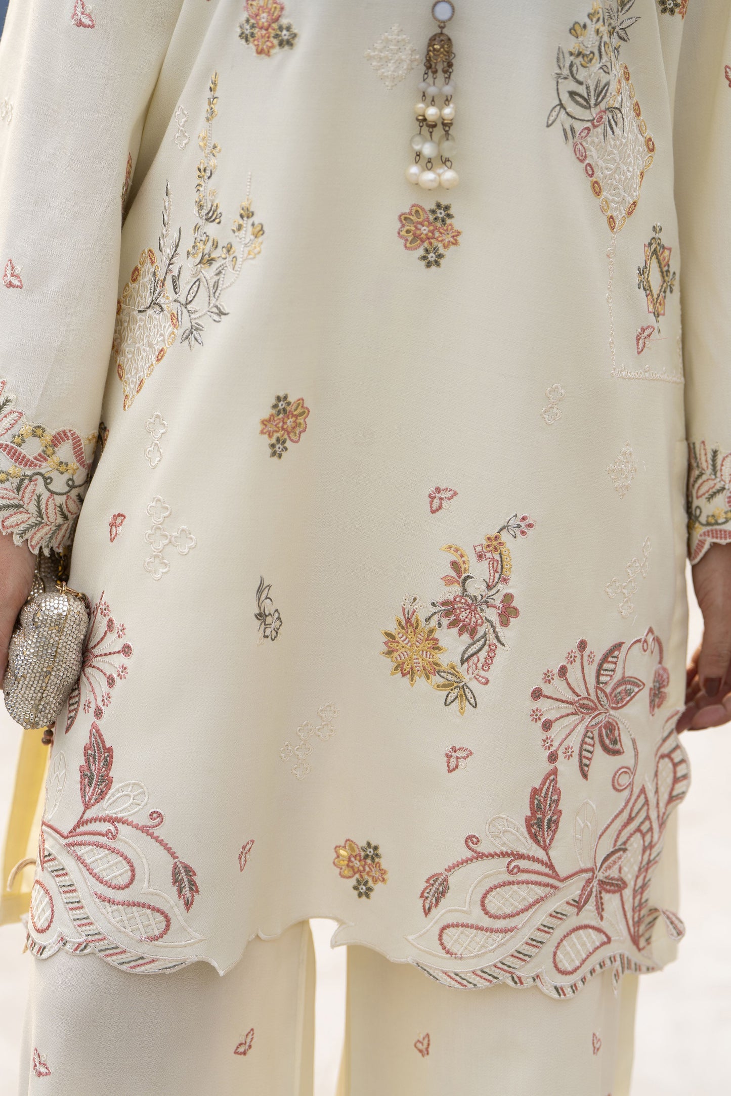 ZWM2 Zimal Winter Muse Ivory Embroidered Dhanak 2pc Ready to Wear
