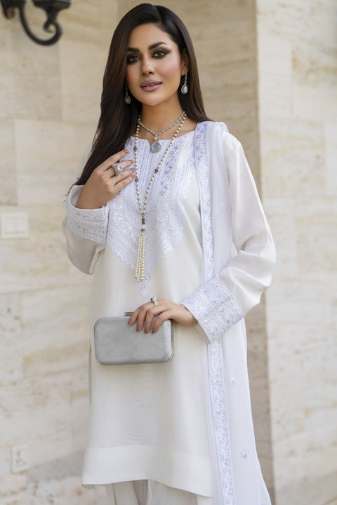 White Embroidered Farshi Set – Chand Sa Libaas by Aleezay | CSLA6