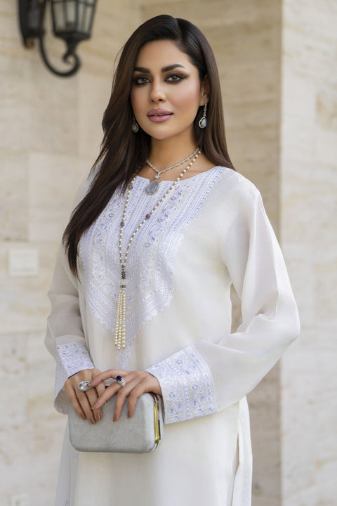 White Embroidered Farshi Set – Chand Sa Libaas by Aleezay | CSLA6
