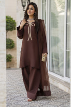 Mocha Brown Poly Raw Silk Farshi Set – Chand Sa Libaas by Aleezay | CSLA5