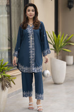 ZWM3 Zimal Winter Muse Deep Teal Embroidered Dhanak 2pc Ready to Wear