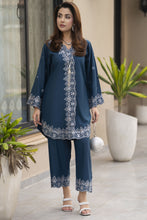 ZWM3 Zimal Winter Muse Deep Teal Embroidered Dhanak 2pc Ready to Wear