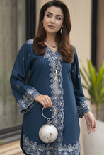 ZWM3 Zimal Winter Muse Deep Teal Embroidered Dhanak 2pc Ready to Wear