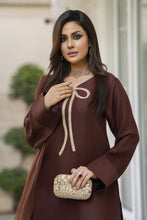 Mocha Brown Poly Raw Silk Farshi Set – Chand Sa Libaas by Aleezay | CSLA5