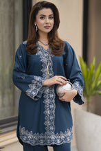 ZWM3 Zimal Winter Muse Deep Teal Embroidered Dhanak 2pc Ready to Wear