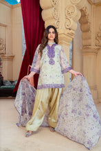 Floral Organza Shirt with Gold Silk Farshi Shalwar – RNK2 | Noorma Kamal