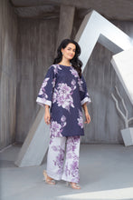 NK Everyday Lawn Co-ords – Purple Floral Contrast Shirt & Trouser Set NKE9