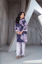 NK Everyday Lawn Co-ords – Purple Floral Contrast Shirt & Trouser Set NKE9