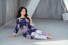 NK Everyday Lawn Co-ords – Purple Floral Contrast Shirt & Trouser Set NKE9