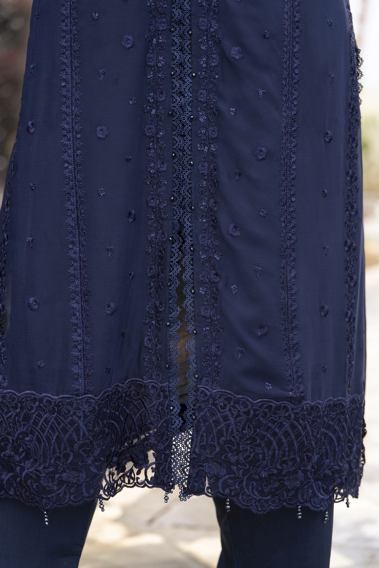 Zaina 3pc Embroidered Chiffon Suit – ZNC8