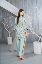 NK Everyday Lawn Co-ords – Mint Green Leaf Print Shirt & Striped Trouser Set NKE5
