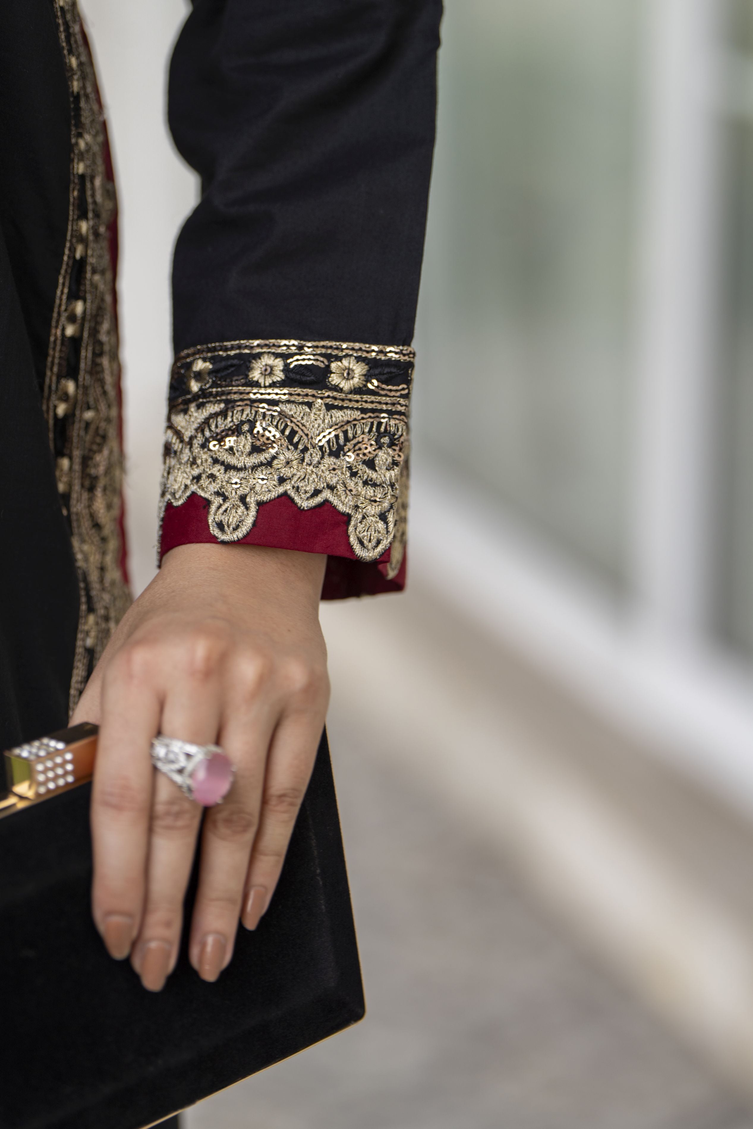 Black Thread & Sequin Embroidered Linen 2pc Women Suit | Baarish by Miski BYM5