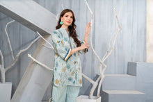 NK Everyday Lawn Co-ords – Mint Green Leaf Print Shirt & Striped Trouser Set NKE5