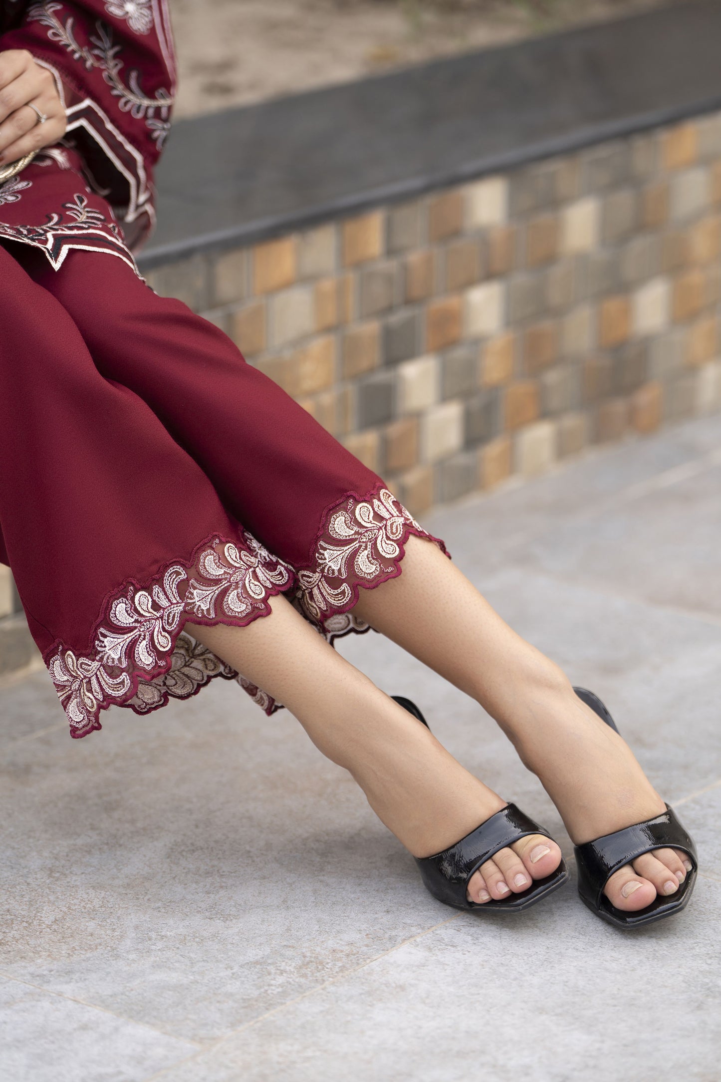 ZWM6 Zimal Winter Muse Maroon Embroidered Dhanak 2pc Ready to Wear