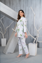 NK Everyday Lawn Co-ords – White Grid Floral Printed Shirt & Trousers Set NKE4