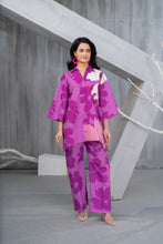NK Everyday Lawn Co-ords – Pink Abstract Floral Short Shirt & Trouser Set NKE3