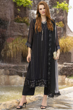 Zaina 3pc Black Embroidered Chiffon Suit – ZNC6