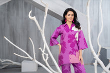 NK Everyday Lawn Co-ords – Pink Abstract Floral Short Shirt & Trouser Set NKE3