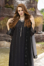 Zaina 3pc Black Embroidered Chiffon Suit – ZNC6