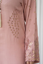 Blush Pink Raw Silk Embroidered Dress – Chand Sa Libaas by Aleezay | CSLA1