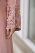 Blush Pink Raw Silk Embroidered Dress – Chand Sa Libaas by Aleezay | CSLA1