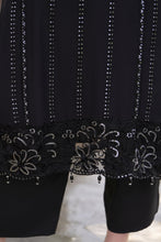 Zaina 3pc Black Embroidered Chiffon Suit – ZNC6