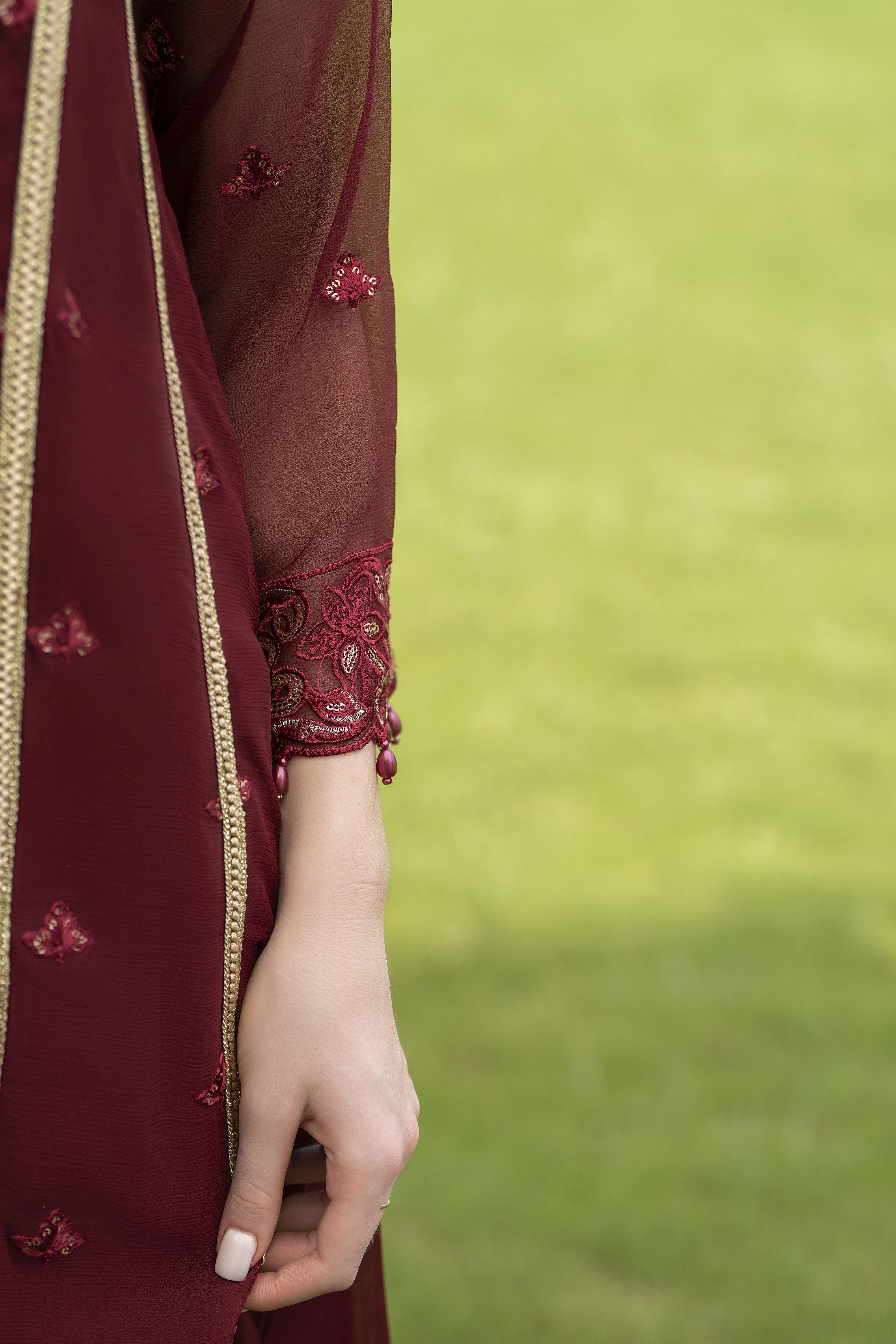 Zaina 3pc Embroidered Chiffon Suit – ZNC2