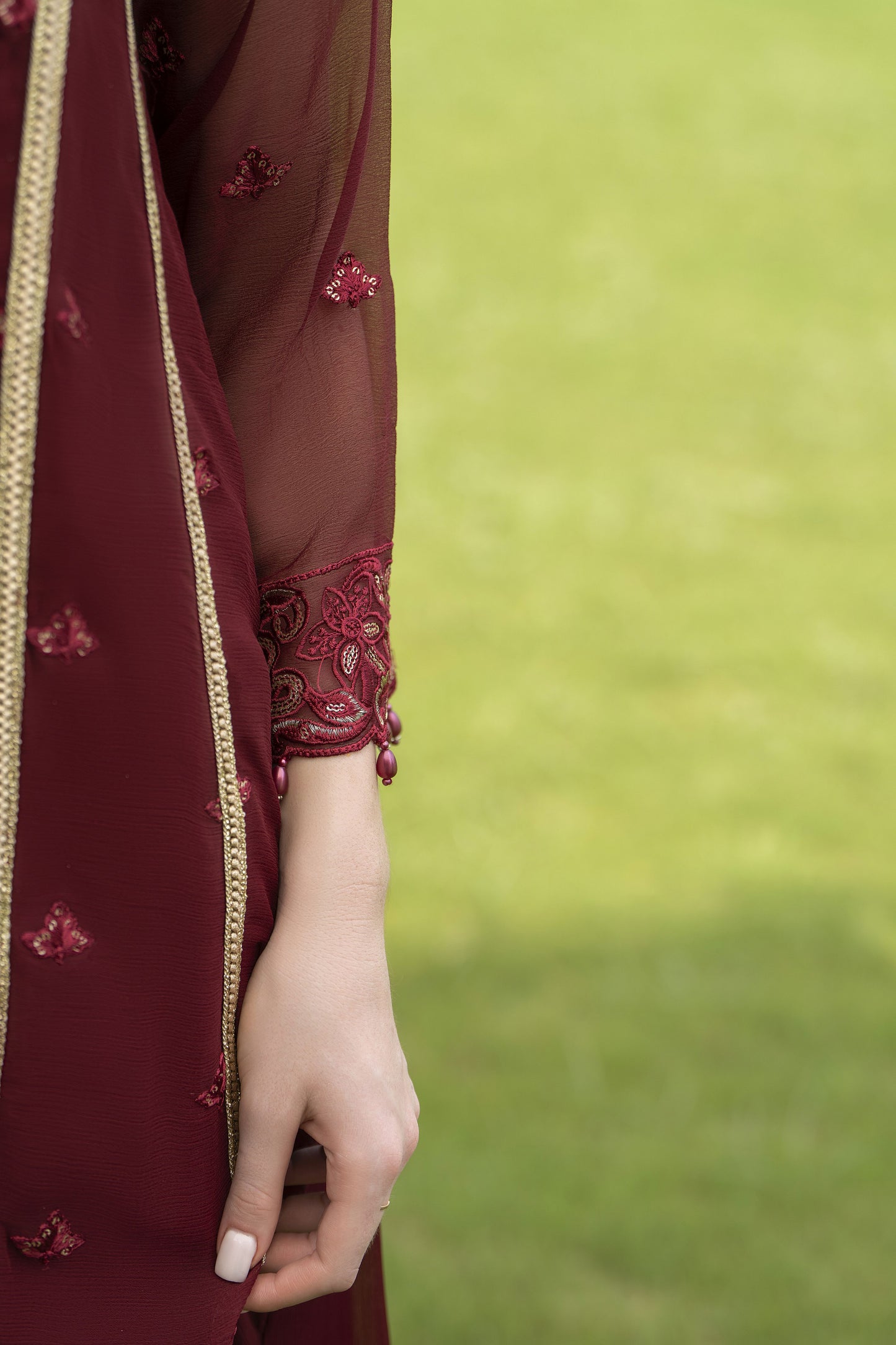 Zaina 3pc Embroidered Chiffon Suit – ZNC2