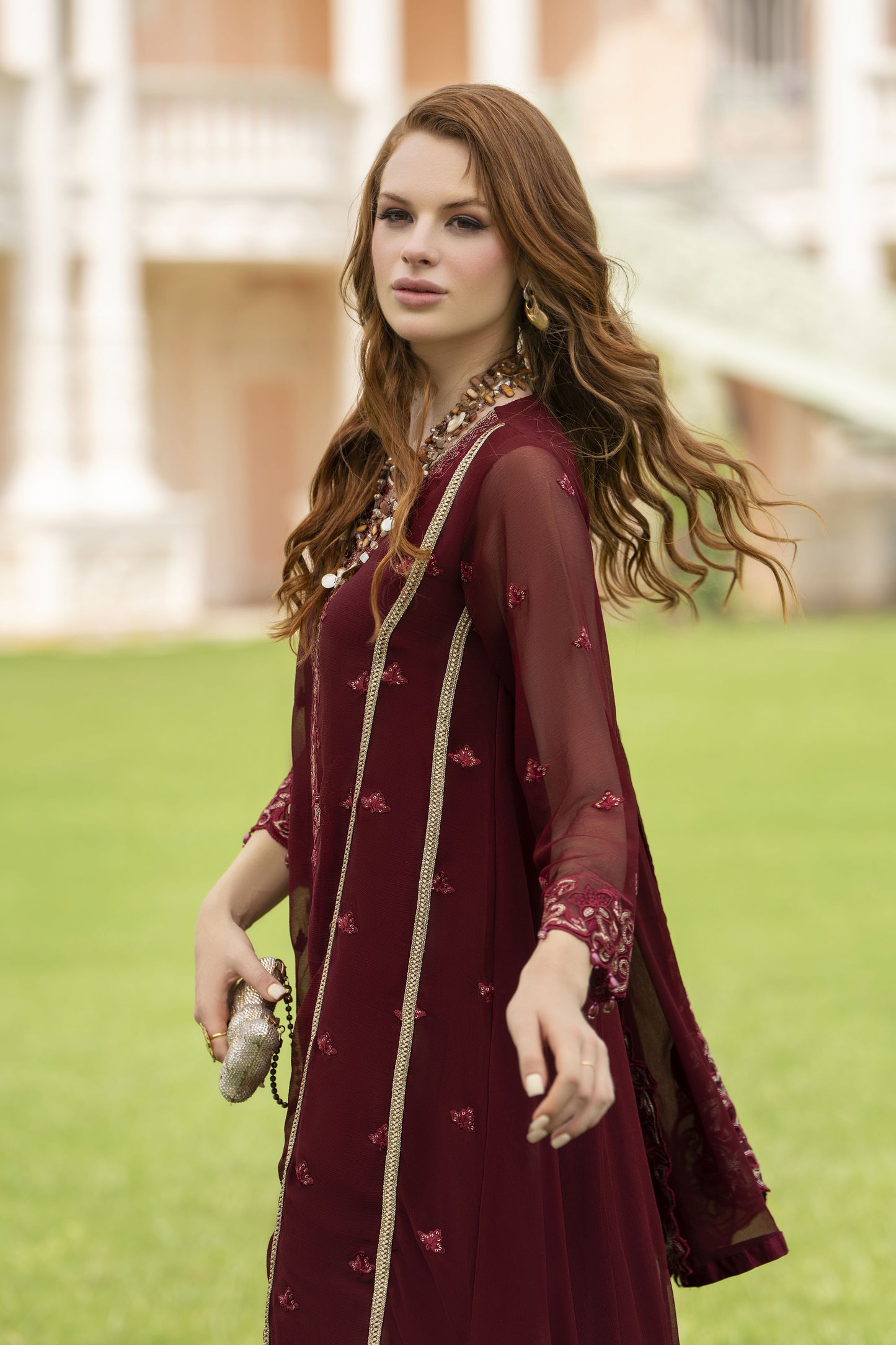 Zaina 3pc Embroidered Chiffon Suit – ZNC2
