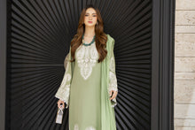 Pistachio Green Embroidered 3pc Linen Dress – Linen Aura by Miski LAM8