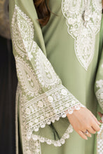 Pistachio Green Embroidered 3pc Linen Dress – Linen Aura by Miski LAM8