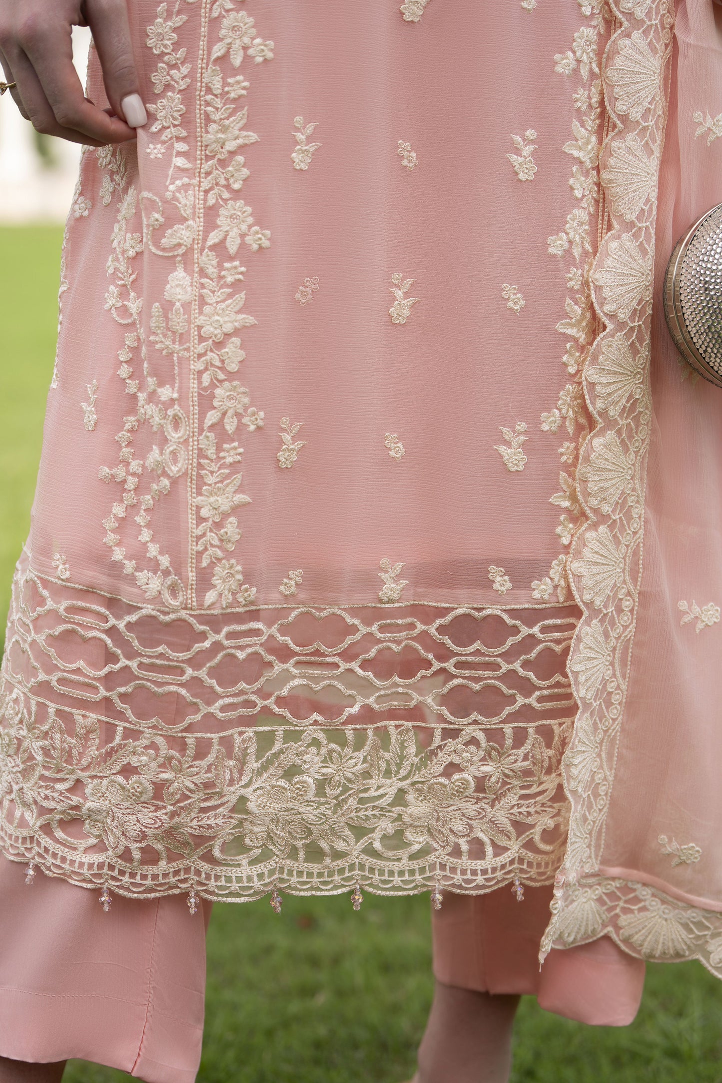 Zaina 3pc Embroidered Chiffon Suit – ZNC1