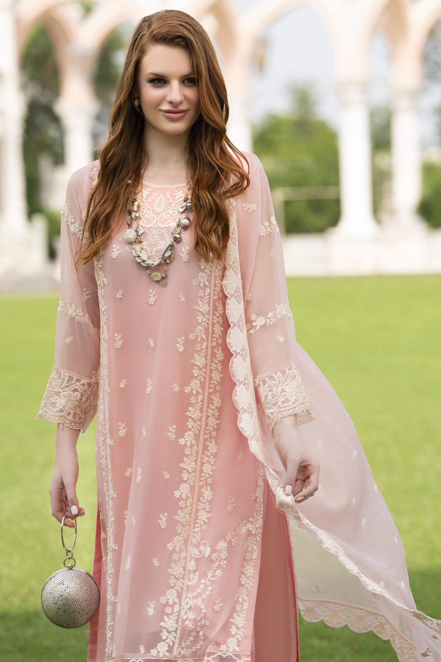 Zaina 3pc Embroidered Chiffon Suit – ZNC1