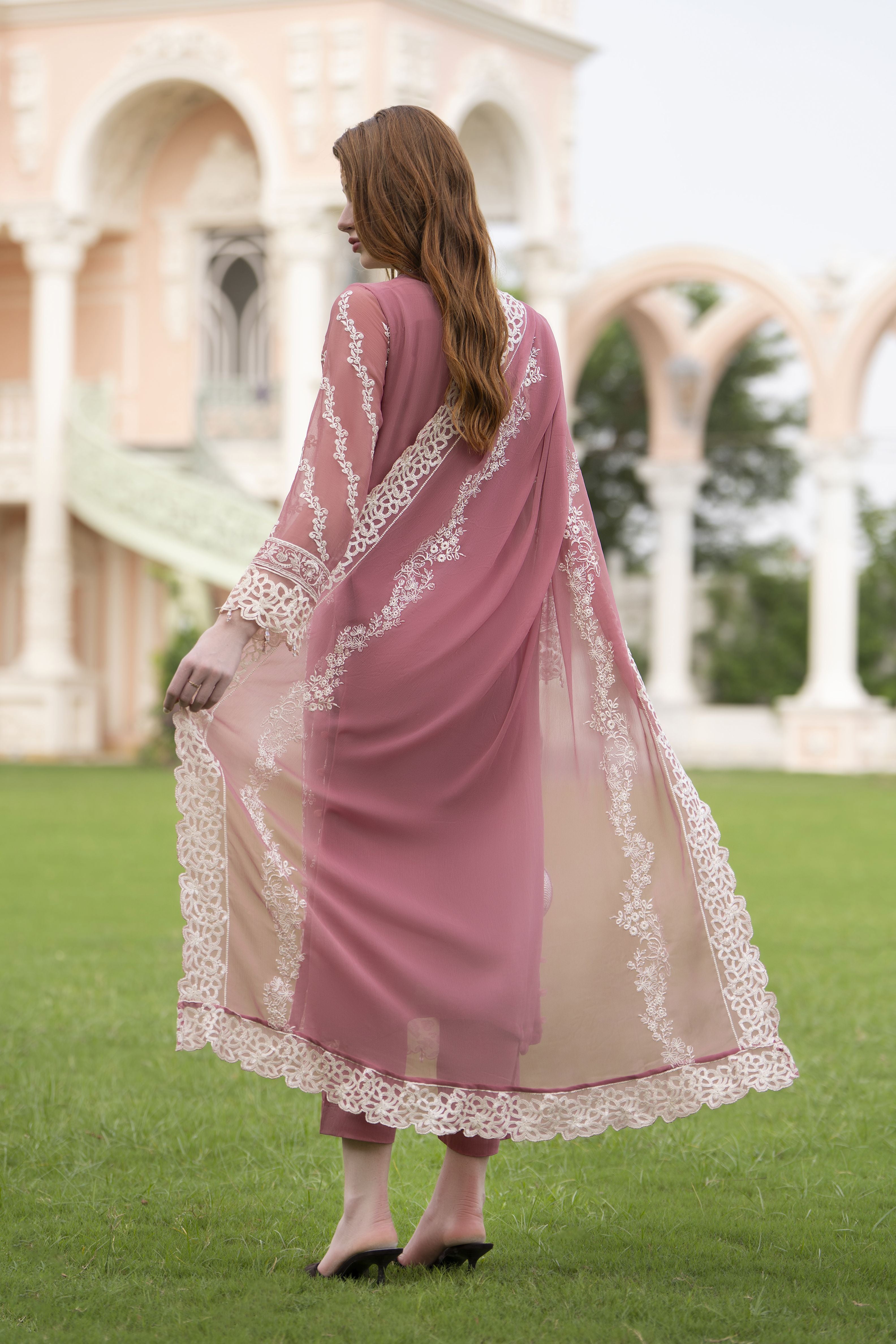 Zaina 3pc Embroidered Chiffon Suit – ZNC7