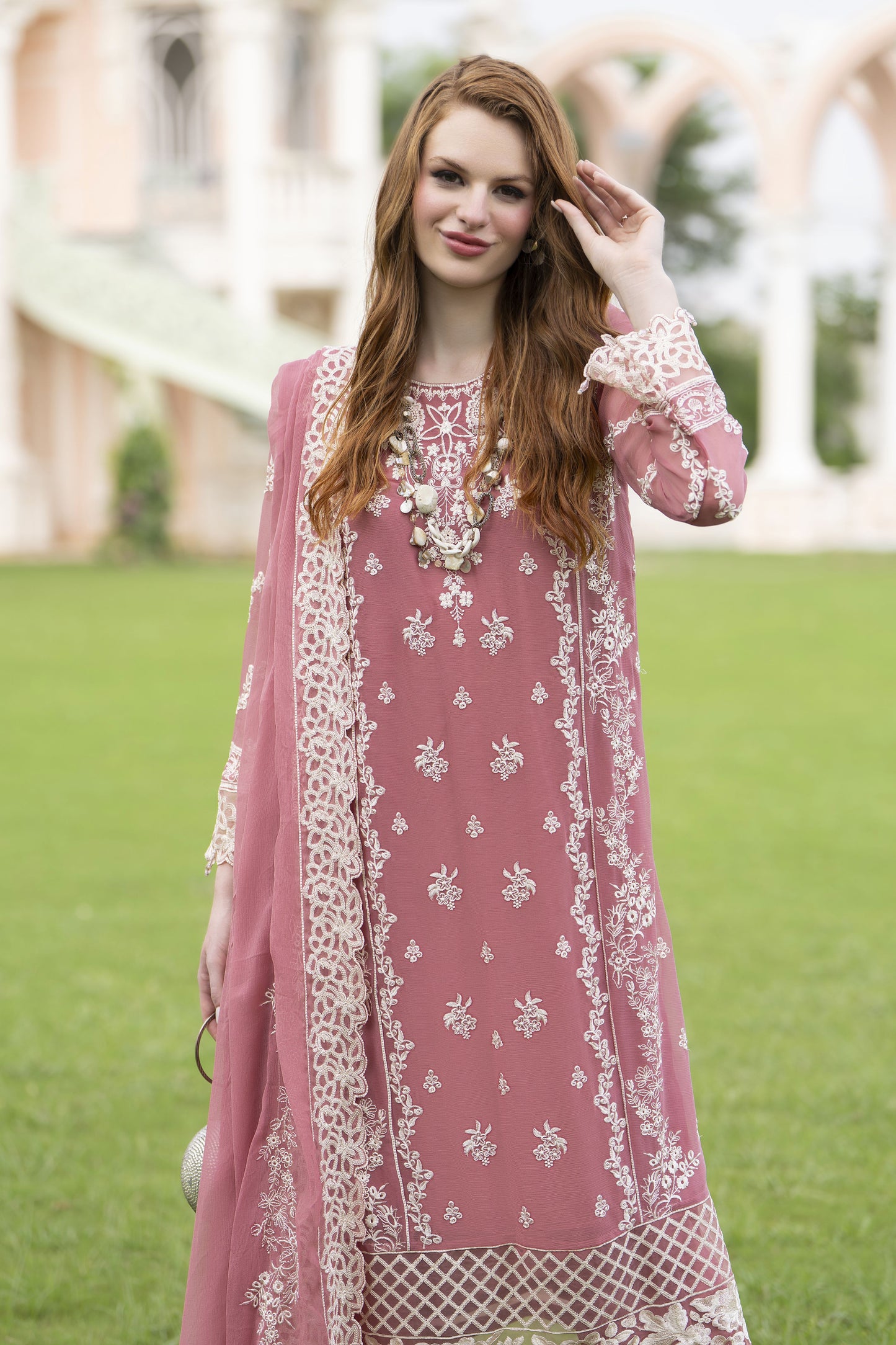 Zaina 3pc Embroidered Chiffon Suit – ZNC7