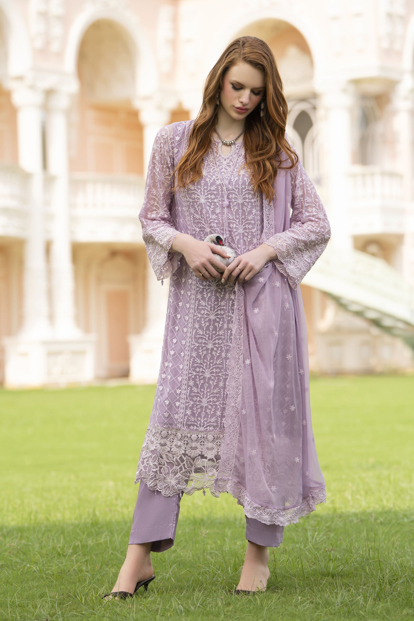 Zaina 3pc Embroidered Chiffon Suit – ZNC3