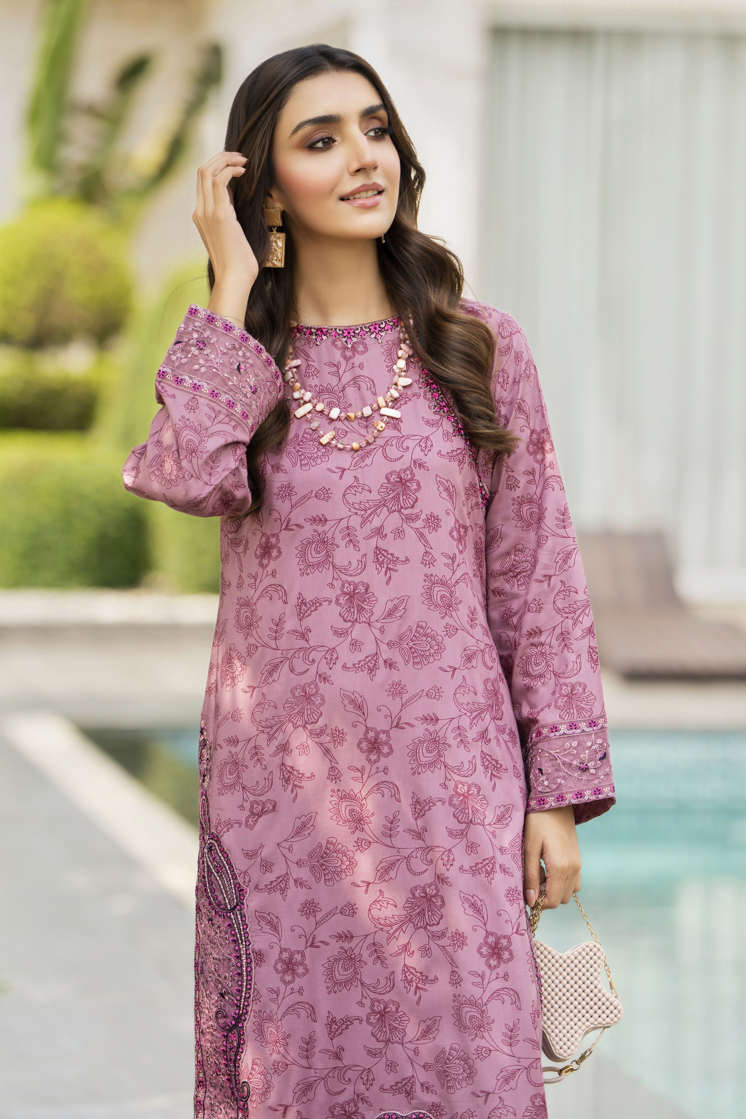 Zaiwa Winterlite 2Pc Printed Linen Embroidered Casual Suit ZWL7