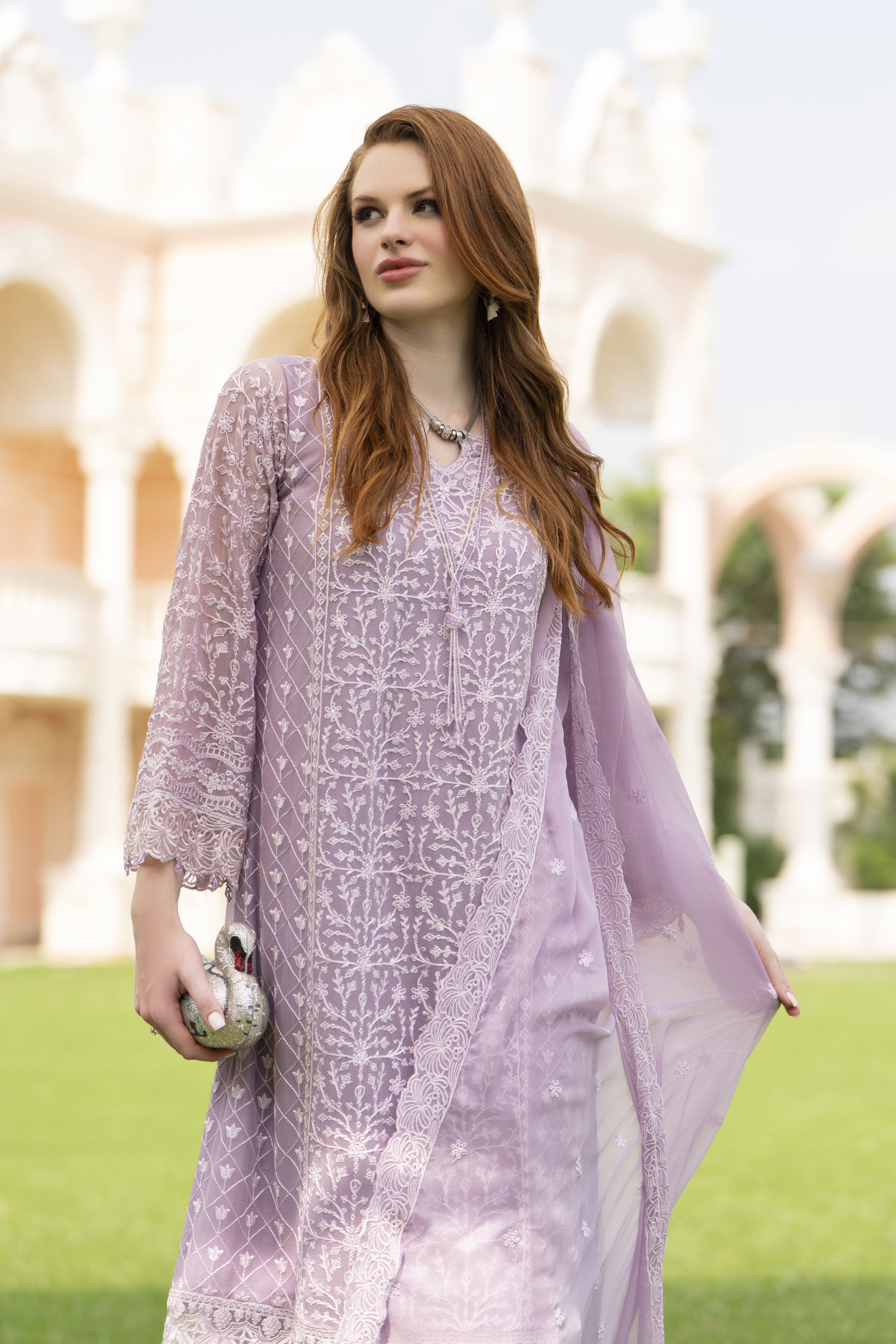 Zaina 3pc Embroidered Chiffon Suit – ZNC3