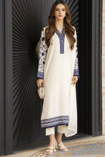 Ivory Blue Embroidered 3pc Linen Pakistani Dress – Linen Aura by Miski LAM6
