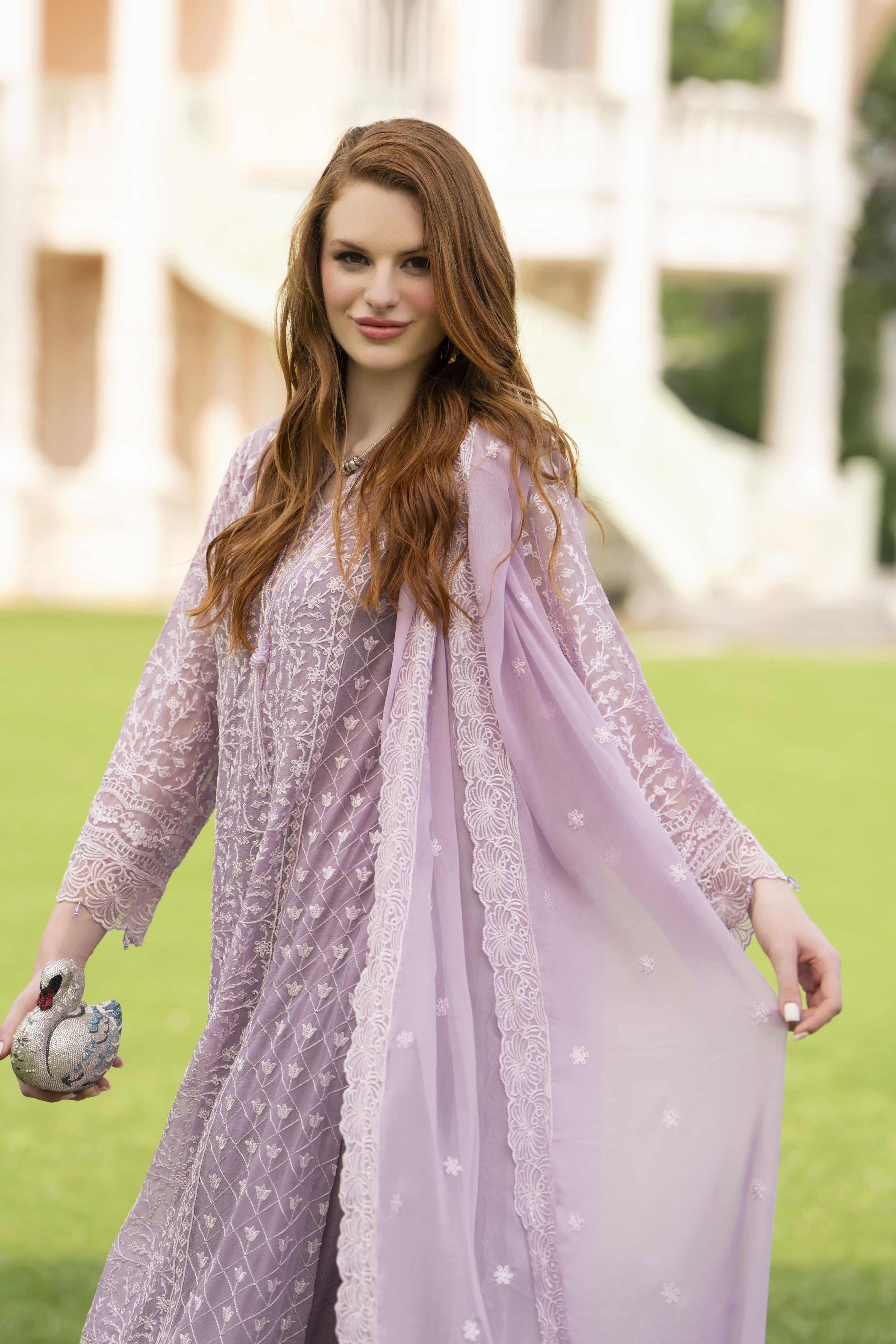 Zaina 3pc Embroidered Chiffon Suit – ZNC3