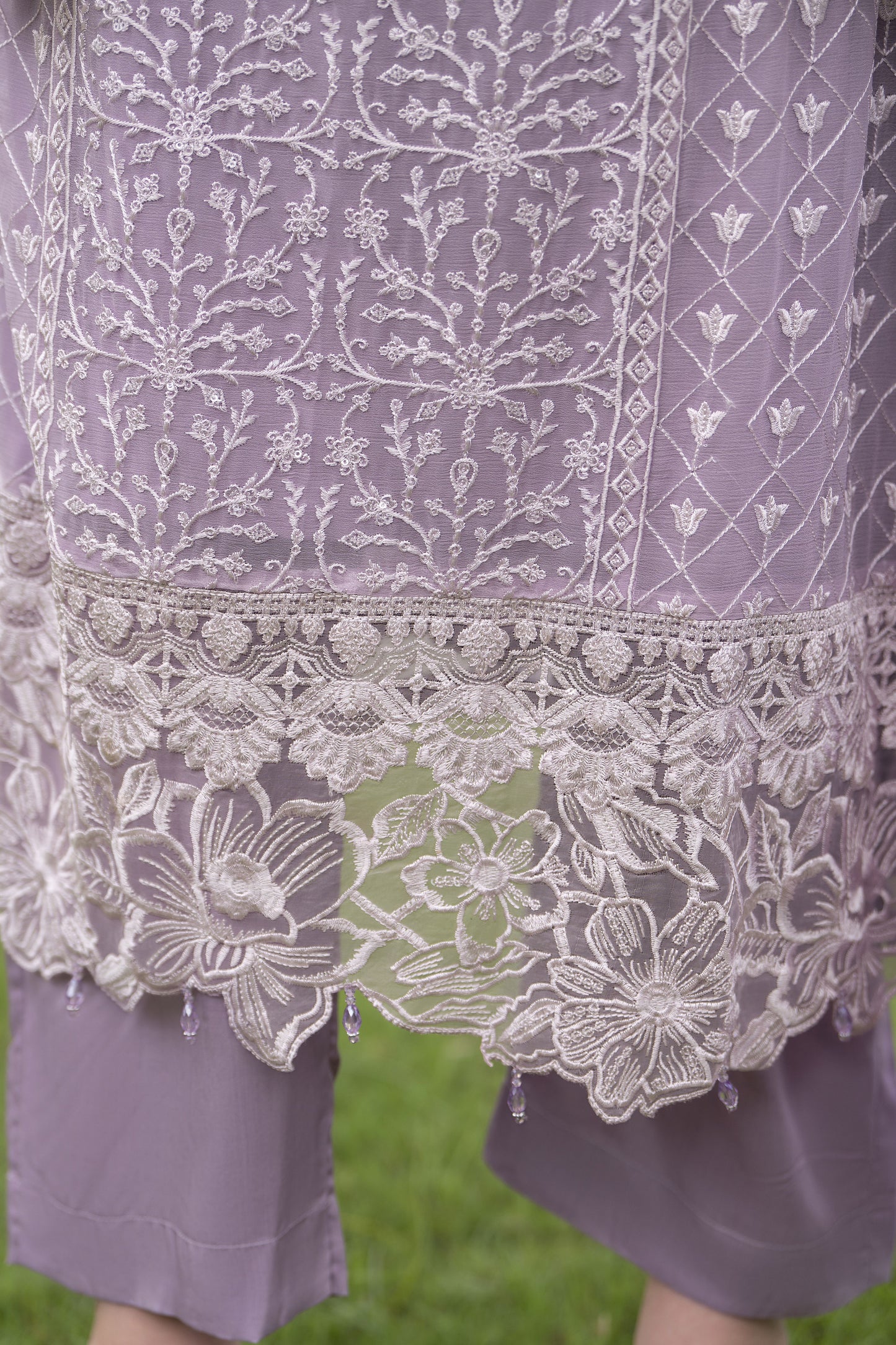Zaina 3pc Embroidered Chiffon Suit – ZNC3