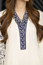 Ivory Blue Embroidered 3pc Linen Pakistani Dress – Linen Aura by Miski LAM6