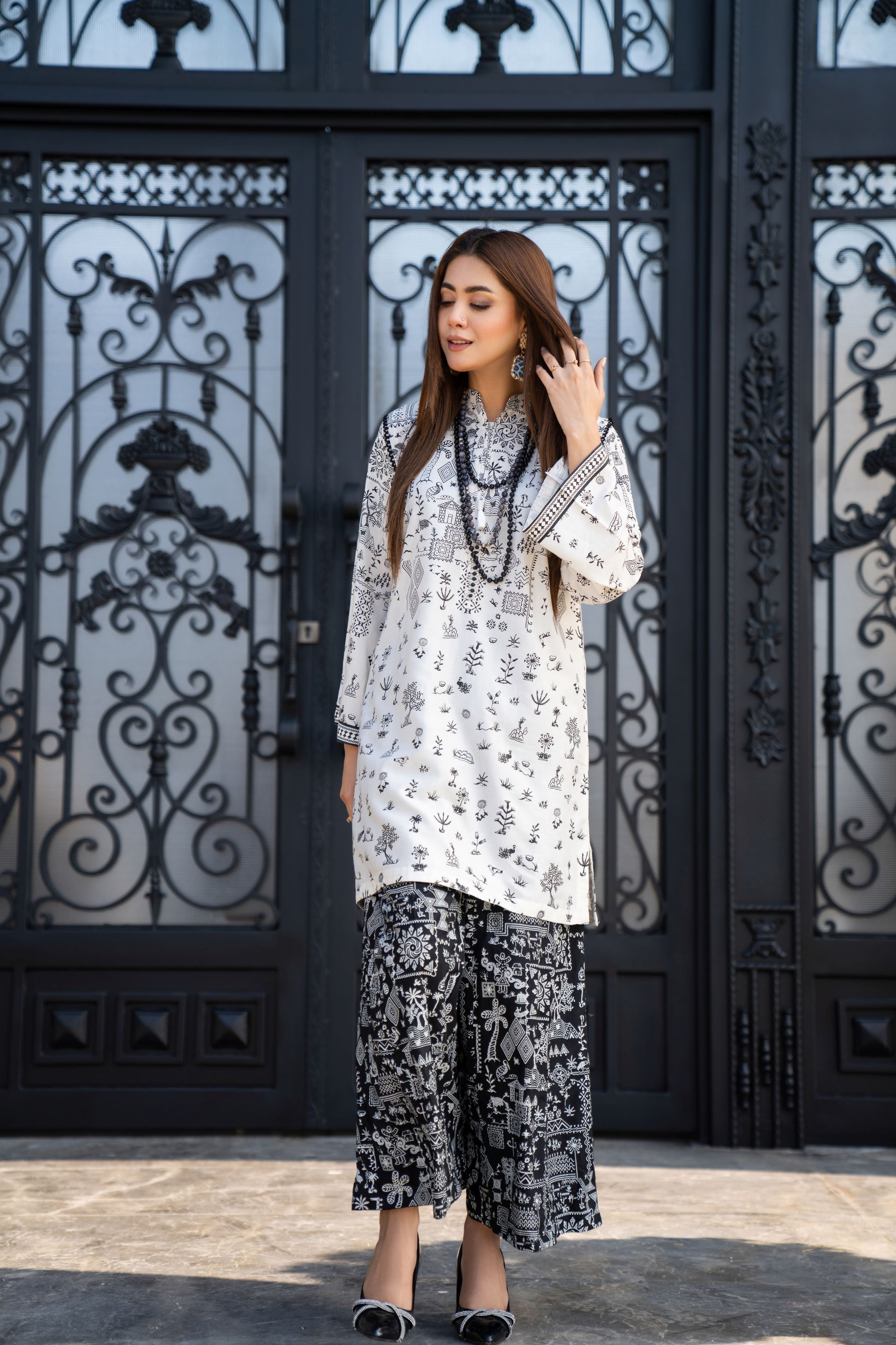 Vogue Vistas Linen Embroidered Dress by Zaiwa ZB3