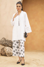 White Solid and Printed Linen 2pc Ready to Wear Dress by Gul Warun LDG6