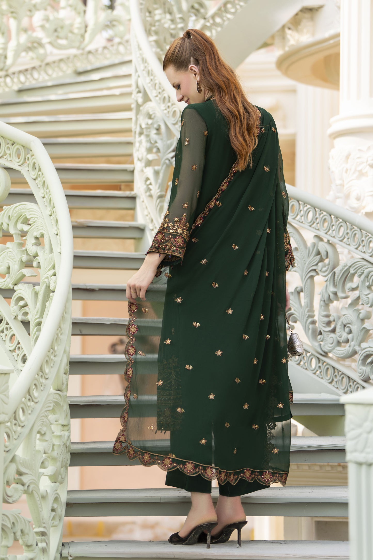 Zaina 3pc Embroidered Chiffon Suit – ZNC4