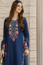 Navy Blue Embroidered 3pc Pakistani Dress Linen Womenswear Aura by Miski LAM3