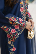Navy Blue Embroidered 3pc Pakistani Dress Linen Womenswear Aura by Miski LAM3