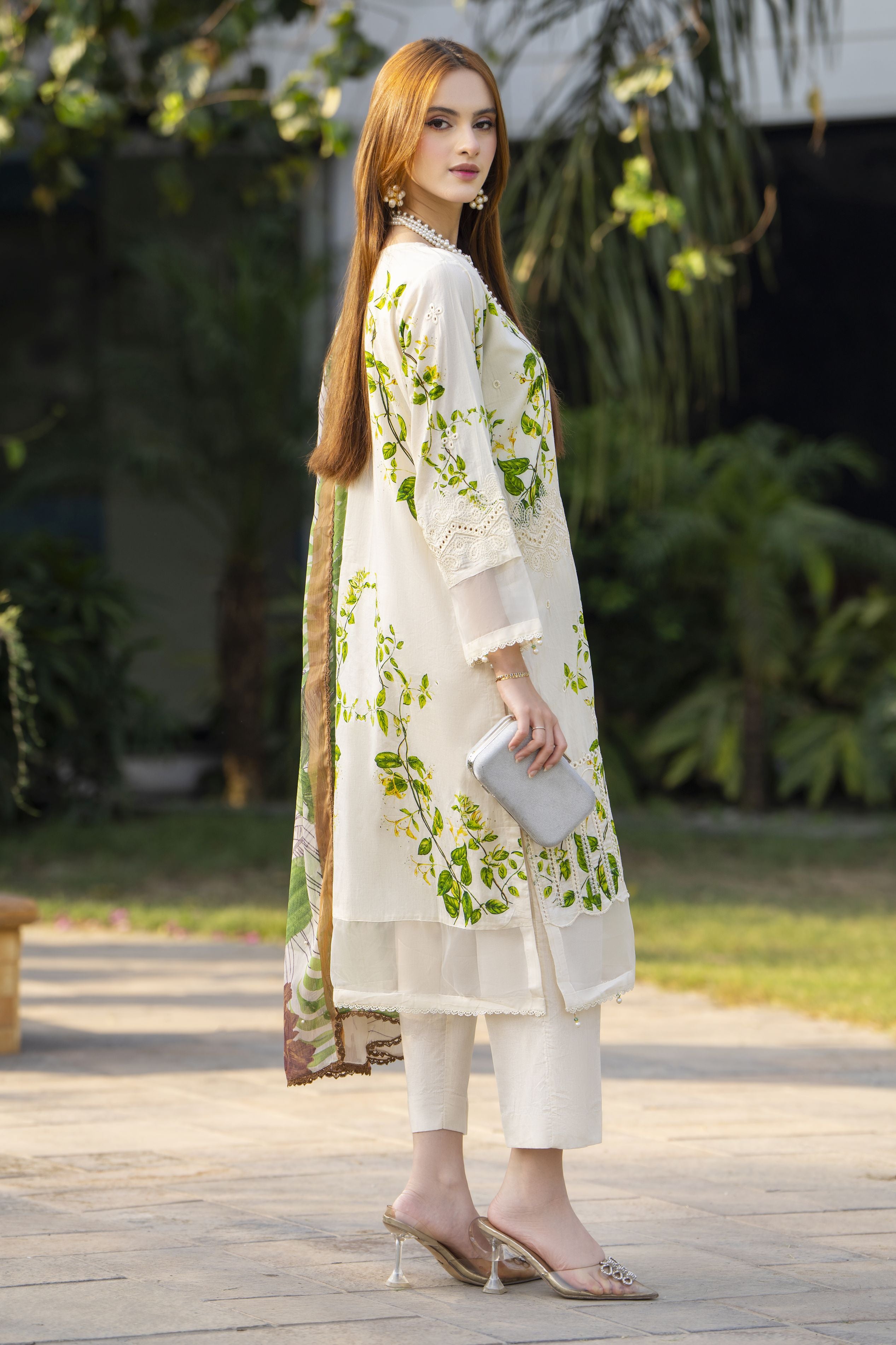 Ivory Chikankari 3pc Lawn Suit Rangrez by Sakeena Hasan RBS4